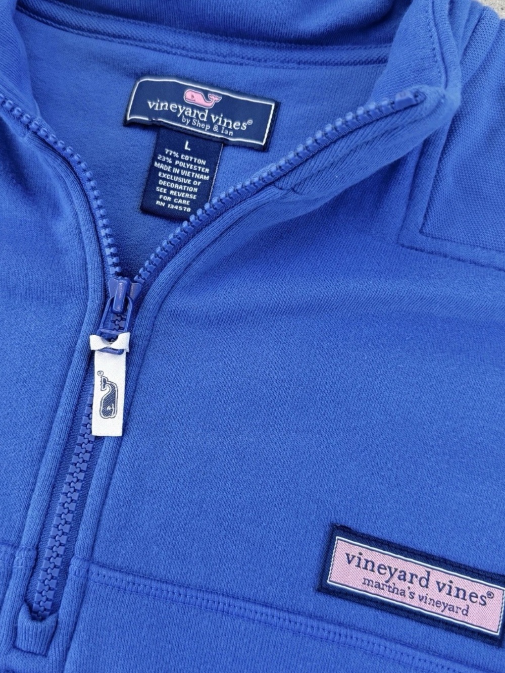 VINEYARD VINES 1/4 Zip Blue Pullover Sweater Large